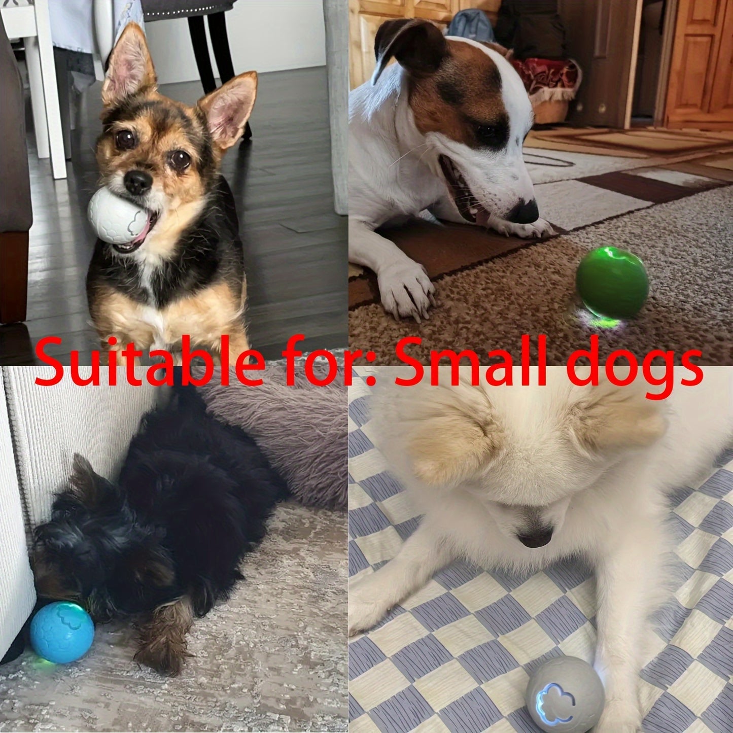 [Interactive Smart Dog Ball] Interactive Smart Dog Ball - 1-Pack 56mm/2.22in Auto Jump & Play Fetch Toy | Type-C Rechargeable, Long-Lasting Battery, Pixelated Design for Puppy Training & Playtime, USB Rechargeable, Userfriend