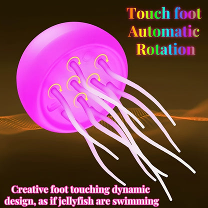 Voice-Controlled Jellyfish Ambient Light - USB Rechargeable, Color-Changing LED Night Light with Dynamic Lighting Effects, Wall-Mounted Decorative Lamp for Guest Room & Home Decor, Jellyfish Decor