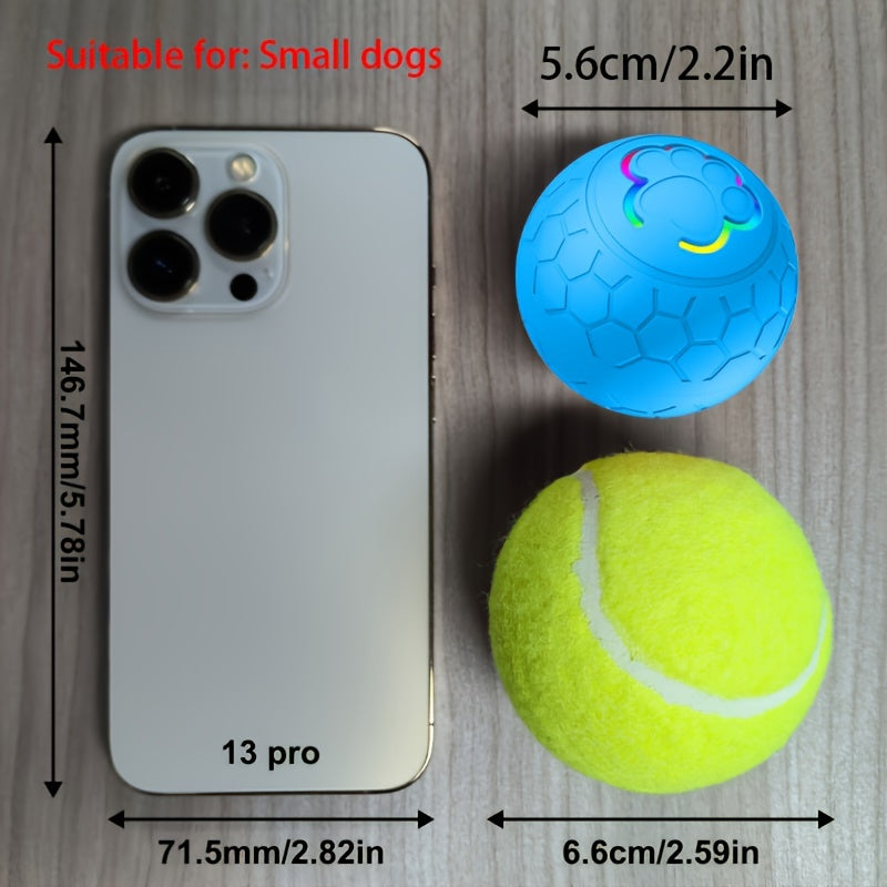 [Interactive Smart Dog Ball] Interactive Smart Dog Ball - 1-Pack 56mm/2.22in Auto Jump & Play Fetch Toy | Type-C Rechargeable, Long-Lasting Battery, Pixelated Design for Puppy Training & Playtime, USB Rechargeable, Userfriend