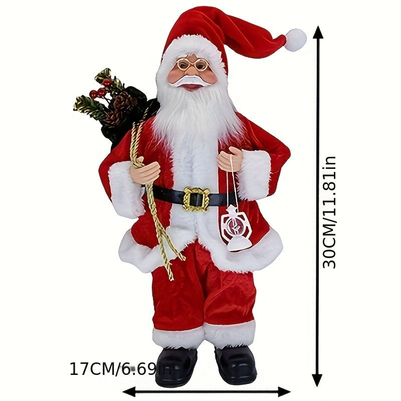 [30cm Santa Claus Ornament] 30Cm Standing Santa Claus Christmas Ornament | Christmas Scene Decoration for Halloween, Fall Home Decor, Collectible Figurine
