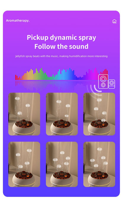 1pc Jellyfish Diffuser, (8.45oz), with Remote Control, 7-Color LED Lights, Easy to Clean & Top Fill, Soundwave technology Technology Operation, Cool Mist Humidifier for Travel, Office, Bedroom and Kids' Room, Travel Humidifie