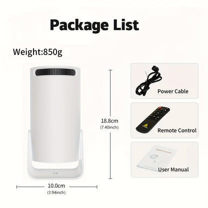 1x HY300 Pro Mini Portable Projector with Android 11.0 OS, 4K/1080P Smart Projector, Built-in Speakers, 180° Screen Rotation, Compatible with Netflix/YouTube/Hulu, Plug & Play Home Theater Projector for PC/Laptop-Free Movies