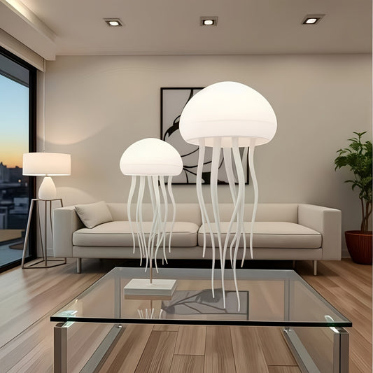 Voice-Controlled Jellyfish Ambient Light - USB Rechargeable, Color-Changing LED Night Light with Dynamic Lighting Effects, Wall-Mounted Decorative Lamp for Guest Room & Home Decor, Jellyfish Decor