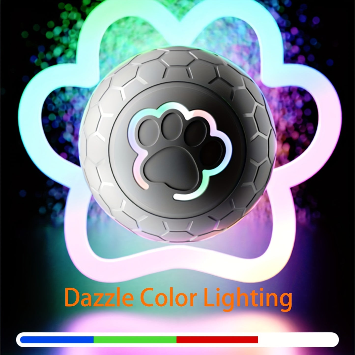 [Interactive Smart Dog Ball] Interactive Smart Dog Ball - 1-Pack 56mm/2.22in Auto Jump & Play Fetch Toy | Type-C Rechargeable, Long-Lasting Battery, Pixelated Design for Puppy Training & Playtime, USB Rechargeable, Userfriend