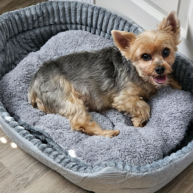 Ultra-Soft Luxurious Dog Bed Kennel - Pet Beds - Plush, Bite-Resistant, Dirt-Proof, Comfort, Four Seasons Use, Machine Washable, Perfect Living Room Pet Haven with Easy Care