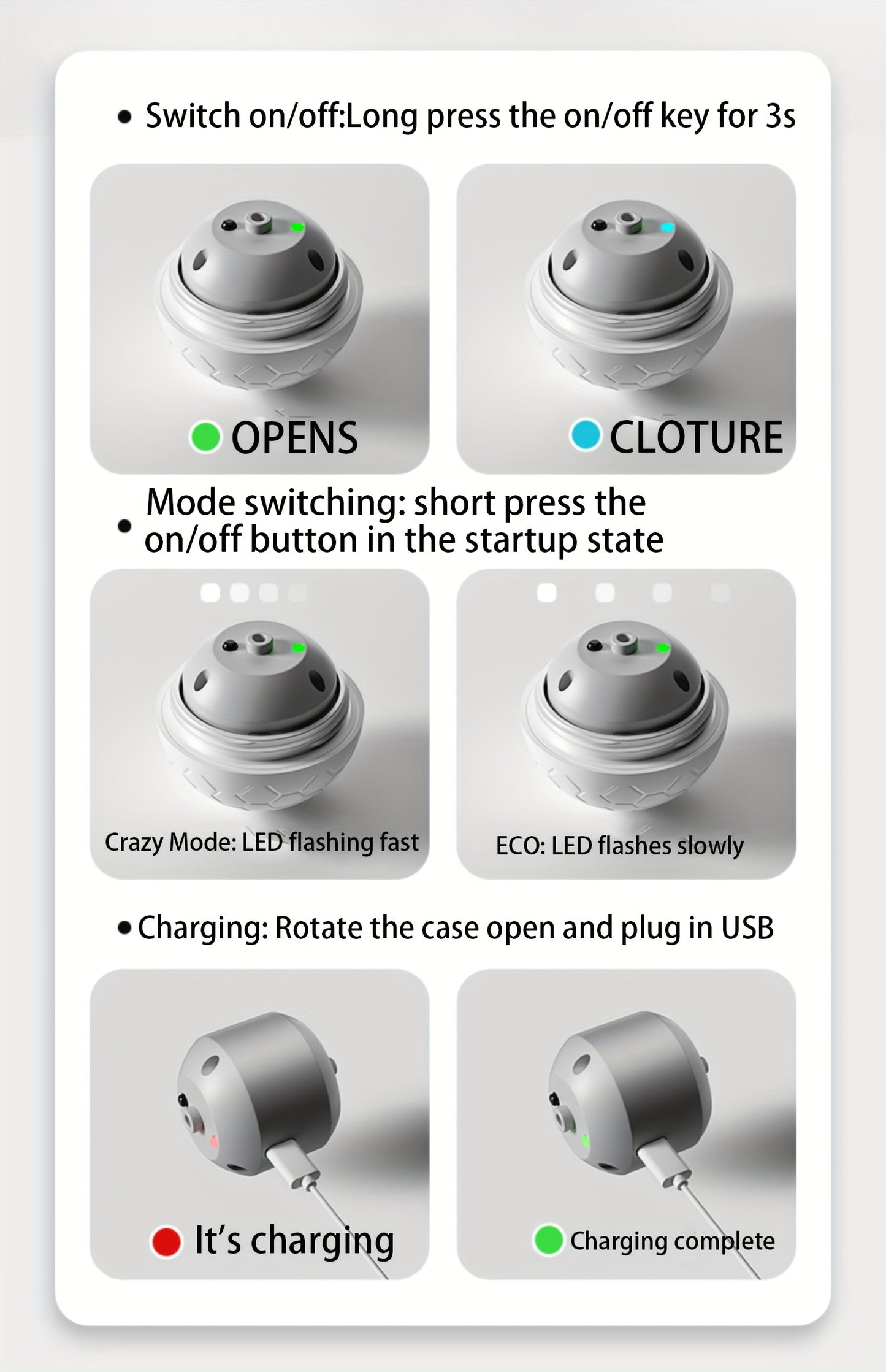 [Interactive Smart Dog Ball] Interactive Smart Dog Ball - 1-Pack 56mm/2.22in Auto Jump & Play Fetch Toy | Type-C Rechargeable, Long-Lasting Battery, Pixelated Design for Puppy Training & Playtime, USB Rechargeable, Userfriend