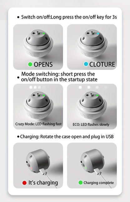 [Interactive Smart Dog Ball] Interactive Smart Dog Ball - 1-Pack 56mm/2.22in Auto Jump & Play Fetch Toy | Type-C Rechargeable, Long-Lasting Battery, Pixelated Design for Puppy Training & Playtime, USB Rechargeable, Userfriend
