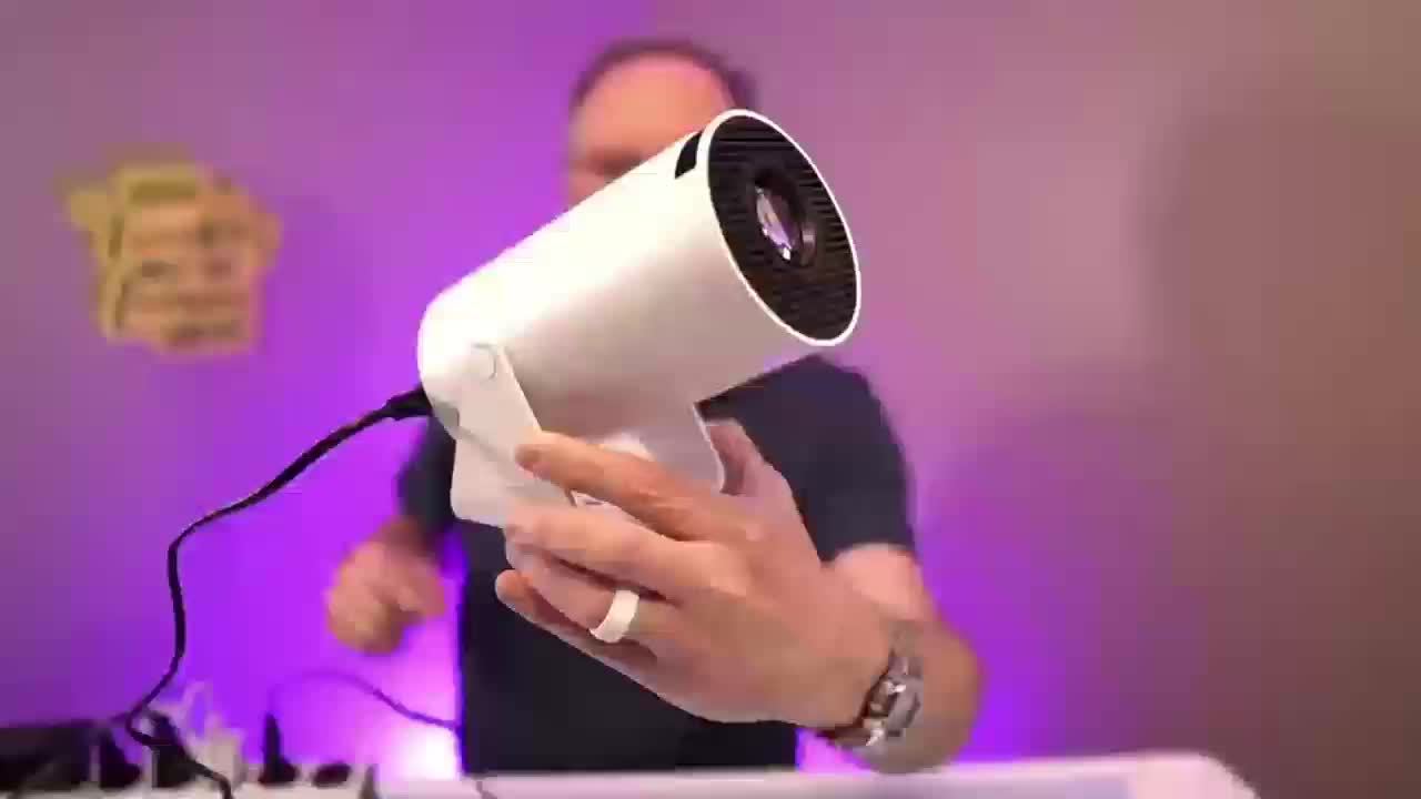 1x HY300 Pro Mini Portable Projector with Android 11.0 OS, 4K/1080P Smart Projector, Built-in Speakers, 180° Screen Rotation, Compatible with Netflix/YouTube/Hulu, Plug & Play Home Theater Projector for PC/Laptop-Free Movies