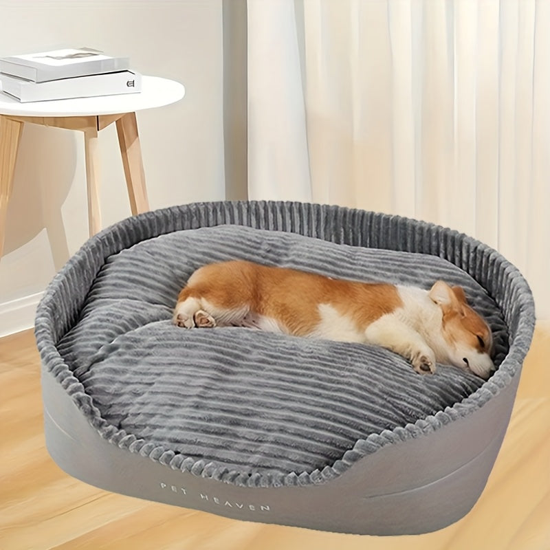 Ultra-Soft Luxurious Dog Bed Kennel - Pet Beds - Plush, Bite-Resistant, Dirt-Proof, Comfort, Four Seasons Use, Machine Washable, Perfect Living Room Pet Haven with Easy Care